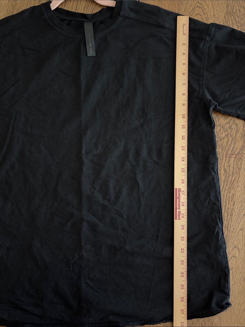 IMMENSE.TW Black T Shirt High End Avant Garde Fashion Raw Sleeve & Hem Cotton - Picture 8 of 11